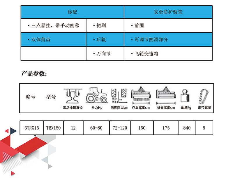 割草碎木碎枝一體機TRX（15cm）產品參數